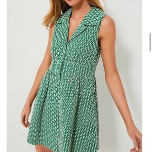 Pomander place eyelet green shirtdress